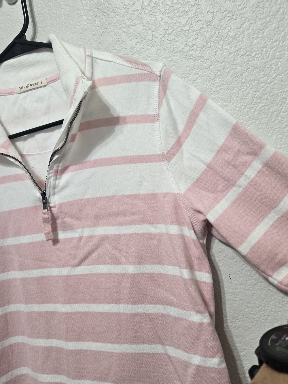 Woolovers Pink & White Striped Half-Zip Pullover Size S - Picture 4 of 11